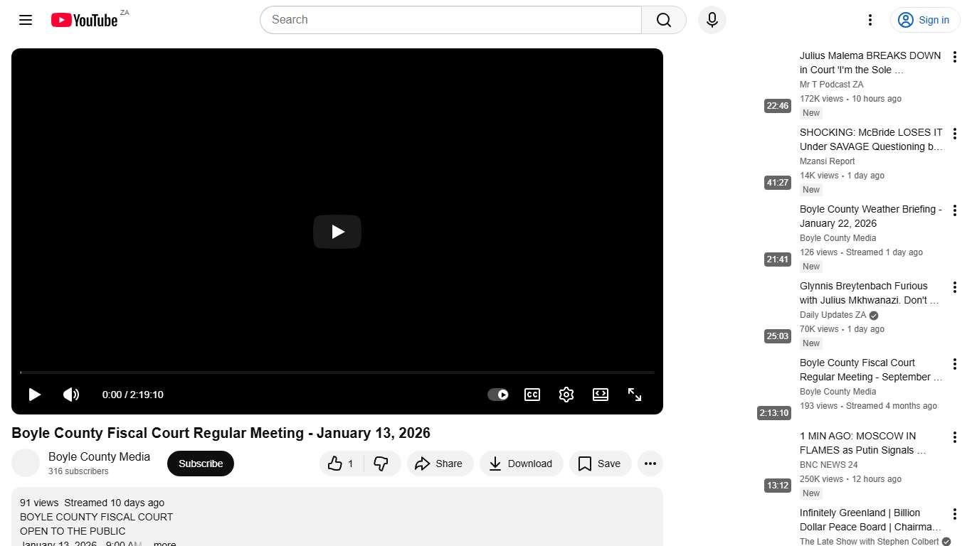 Boyle County Fiscal Court Regular Meeting - January 13, 2026 - YouTube